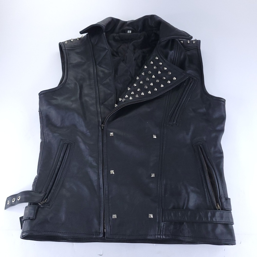 Watch Dogs 2 Legion Dedsec Wrench Studded Leather Vest Adult XS Punk No Hood - Picture 2 of 15